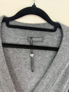 Repeat Pure Cashmere longline cardigan grey minimalist quiet luxury spring knit — photo 9 of 9
