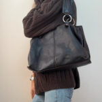 Vintage 90s Furla Y2K Brown Pebbled Leather Slouchy Hobo Shoulder Bag O-Ring