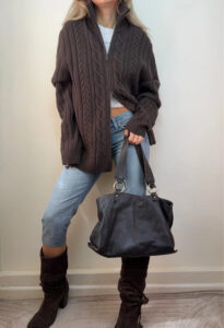 Vintage 90s Furla Y2K Brown Pebbled Leather Slouchy Hobo Shoulder Bag O-Ring — photo 2 of 15