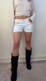 Apple Bottoms Women's Low 7.5”Rise White Denim Shorts — photo 2 of 15