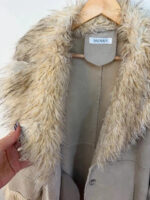 Balmain womens Y2K Beige Faux Shearling Fur Afghan Penny Lane Long Coat — photo 15 of 15