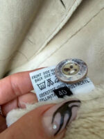 Balmain womens Y2K Beige Faux Shearling Fur Afghan Penny Lane Long Coat — photo 8 of 15