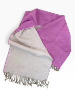 Begg&Co Scottish Luxury 100% Cashmere Reversible Scarf Pink Fringed Oversized — photo 12 of 14
