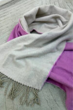 Begg&Co Scottish Luxury 100% Cashmere Reversible Scarf Pink Fringed Oversized — photo 9 of 14