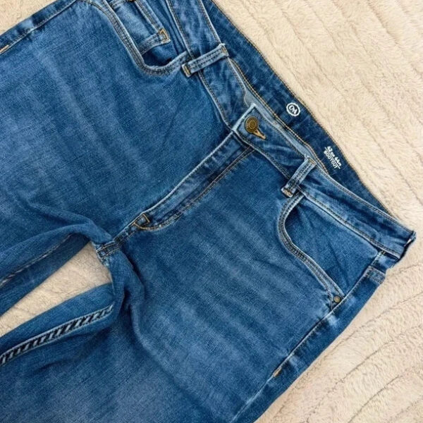 C&A Womens Bootcut Flare Mid-High 10”rise blue jeans W33L31 UK 12-14 embroidered