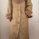 Chantal Rosner Womens Y2K Penny Lane Afghan Fur Long Coat UK 12/14 Maxi Beige