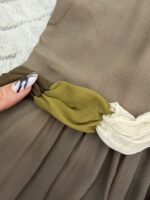 Chloe 100% silk slip flared strappy dress beige pink sheer embroidered — photo 10 of 13