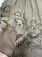 Chloe 100% silk slip flared strappy dress beige pink sheer embroidered — photo 11 of 13