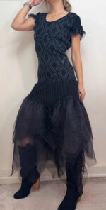 Clements Ribeiro Custom 100% Merino Knit Maxi Fitted Dress
