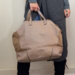 Coach Hadley Exotic Python Leather Tote Duffle Extra Large Shoulder Bag Beige