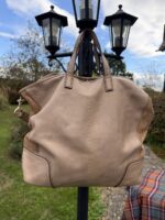 Coach Hadley Exotic Python Leather Tote Duffle Extra Large Shoulder Bag Beige — photo 5 of 15