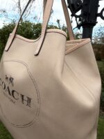 Coach Metro Horse & Carriage Large Tote Bag Beige Crossgrain Leather Shopper — photo 8 of 15