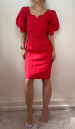 Droopy&Browns Angela Holmes Red Linen Dress — photo 2 of 15
