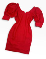 Droopy&Browns Angela Holmes Red Linen Dress — photo 4 of 15
