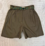 Lellgmode Women's 80s Wool Pleated Khaki Shorts — photo 5 of 15