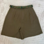 Lellgmode Women's 80s Wool Pleated Khaki Shorts — photo 6 of 15