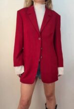Lucia Women's 90s Burgundy Virgin Wool Blazer