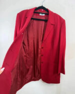 Lucia Women's 90s Burgundy Virgin Wool Blazer — photo 10 of 13