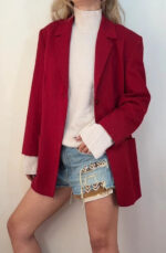 Lucia Women's 90s Burgundy Virgin Wool Blazer — photo 2 of 13