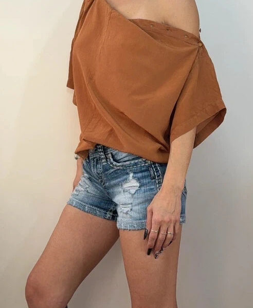 Gianfranco Ferré womens 100% silk draped top IT 40 UK 8-10 rust brown batwing