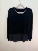 Needle womens black 100% cashmere silk draped relaxed scoop neck jumper — photo 4 of 11