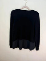 Needle womens black 100% cashmere silk draped relaxed scoop neck jumper — photo 5 of 11