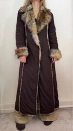 Women's Y2K Reversible Faux Fur Penny Lane Maxi Long Coat