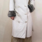 Xanaka Womens Y2K grey faux fur shearling coat UK 8-10 fitted Penny Lane Afghan