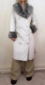 Xanaka Women's Y2K grey faux fur shearling coat