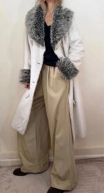 Xanaka Women's Y2K grey faux fur shearling coat — photo 2 of 15