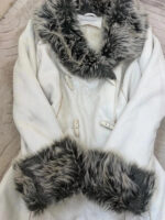 Xanaka Women's Y2K grey faux fur shearling coat — photo 5 of 15