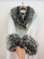 Xanaka Women's Y2K grey faux fur shearling coat — photo 9 of 15
