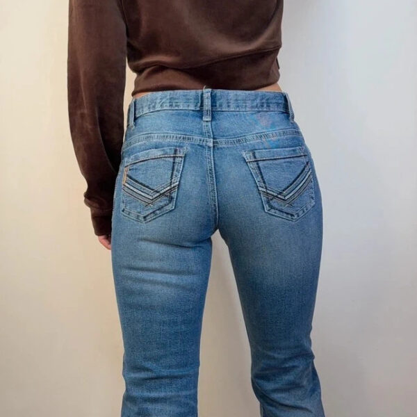 Cinch Womens Y2K Mid 9”Rise Bootcut Jeans W28L28 UK 8 Stitched Embroidery pocket