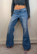 Maurices Women's low rise 8.5” flare blue jeans