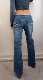 Angels womens ultra low rise 7” flare jeans — photo 2 of 15