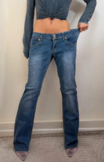 Angels womens ultra low rise 7” flare jeans — photo 4 of 15