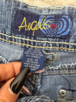 Angels womens ultra low rise 7” flare jeans — photo 5 of 15