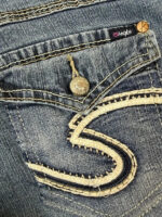 Angels womens ultra low rise 7” flare jeans — photo 12 of 15