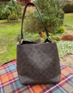 Coach Town Bucket Bag 91512 signature brown black shoulder bag gold chunky tote — photo 3 of 15