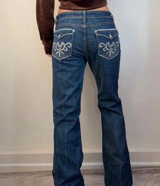 Vigold Women's Y2K Low 8.5”Rise Sweet Flare Jeans