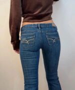 Garage Women's Y2K Ultra Low 6.5”Rise Flare Petite Jeans