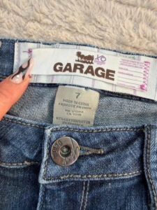 Label on a Garage piece, UK 8, Y2K
