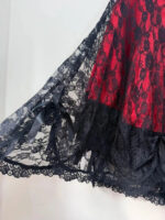 Phaze Gothic Lolita Red Satin Black Lace Midi Skirt — photo 10 of 15