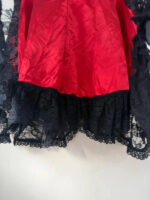 Phaze Gothic Lolita Red Satin Black Lace Midi Skirt — photo 11 of 15