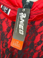 Phaze Gothic Lolita Red Satin Black Lace Midi Skirt — photo 13 of 15
