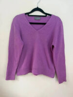 John Lewis Women's 100% Cashmere Lilac Pink V-Neck Jumper Sweater — photo 3 of 12