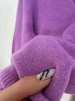 John Lewis Women's 100% Cashmere Lilac Pink V-Neck Jumper Sweater — photo 8 of 12