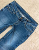 Ellemenno Women's Flare ultra low 7”rise blue jeans — photo 4 of 15