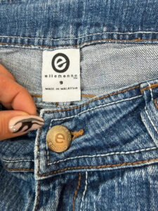 Label on a Ellemenno piece, UK 10, Y2K