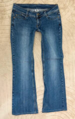 Ellemenno Women's Flare ultra low 7”rise blue jeans — photo 8 of 15